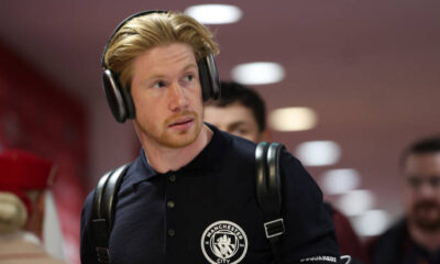 Kevin De Bruyne of Manchester City arrives at the stadium prior to the Emirates FA Cup Final match between Manchester City and Manchester United at Wembley Stadium on May 25, 2024 in London, England. (Photo by Eddie Keogh - The FA/The FA via Getty Images)