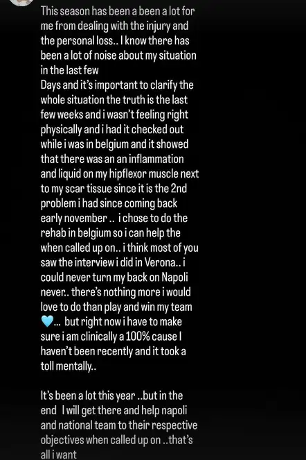 "I'M INJURED": Romelu Lukaku breaks silence on Napoli absence